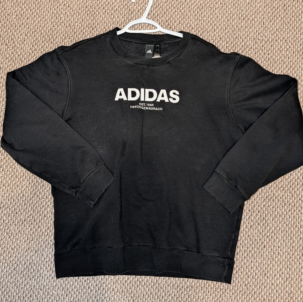 Adidas Men's Black Crewneck Sweater